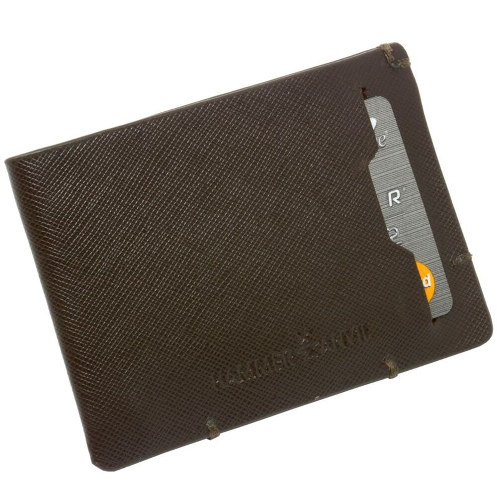 Hammer Anvil Mens Minimalist Front Pocket Wallet RFID Safe Leather Easy Pull Tab